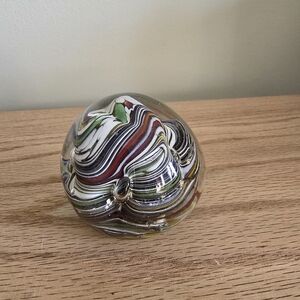 Multicolor Swirl Glass Art Piece, Glass Paperweight